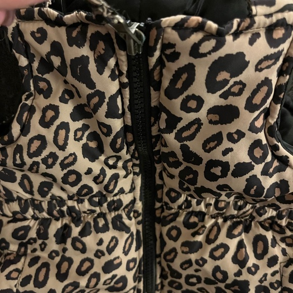 PINK PLATINUM LEOPARD CHEETAH PRINT LIKE NEW SNOW PANTS SNOWBIBS BIBS SNOWSUIT - Picture 6 of 6